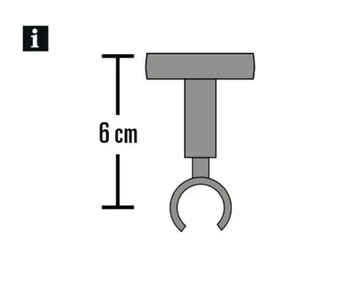 Produktbild von Gardinia Deckenträger für Ø 19 mm silber 6 cm