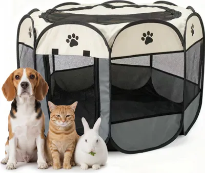 Zdjęcie produktu dla Relaxdays – wybieg dla szczeniąt, składany, wys. x gł.: 58 x 91 cm, do użytku wewnątrz i na zewnątrz, typu pop-up, przenośny wybieg dla psów, poliester, wielokolorowy