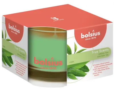 Produktbild von Bolsius True Scents Duftkerze im Glas „Green Tea“ 63 x 90 cm