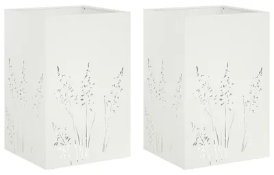 Immagine prodotto di vidaXL Vaso da giardino, 2 pezzi, bianco, 50 x 50 x 75 cm