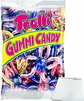 Produktbild von Trolli Tintenfisch bunte Fruchtgummmi-Tintenfische mit Fruchtgeschmack (1kg XL Packung) + usy Block