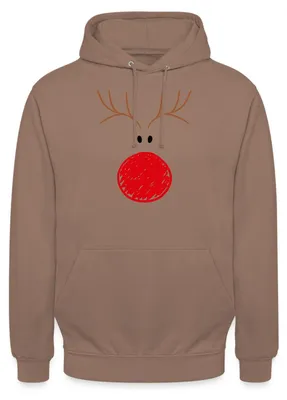 Produktbild von Spreadshirt Rentier Lustig Weihnachten Für Damen & Kinder Uni Hoodie, XL, Mokka