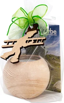 Produktbild von Teelichthalter aus Zirbenholz Kaminkehrer