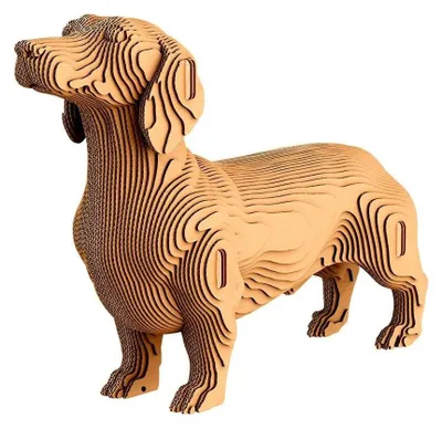 Obrázek produktu pro 3D puzzle s motivem jezevčíka z kartonu a dřeva, 72 dílků