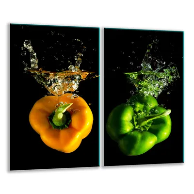 Produktbild von Herdabdeckplatten 2 teilig 30x52 Glaskeramikfeld Abdeckung Glas Pfeffer