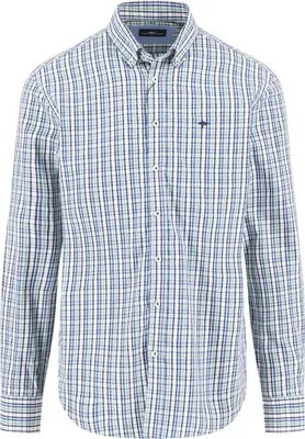 Produktbild von Fynch Hatton kariertes Hemd grün-blau mit Button-Down-Kragen