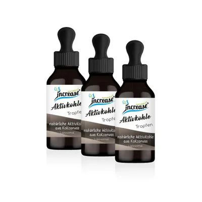 Productafbeelding van Actieve kool liposomen druppels, hoge dosering - 3000 mg actieve kool per dag (270.000 mg actieve kool in 3 flessen) - Keto MCT-olie