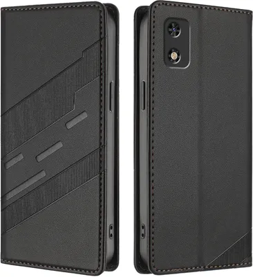 Image de Etui pour itel A17/itel A23 Pro, étui portefeuille en cuirPolyuréthaneavec fente pour cartes et fonction stand Schwarz