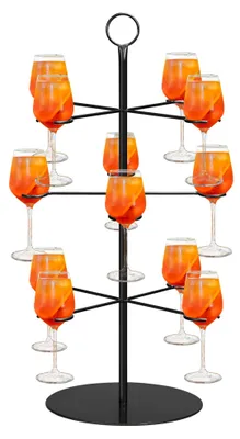 Cocktailbaumständer aus Metall, 3 Etagen, 12 Gläser, 63 cm
