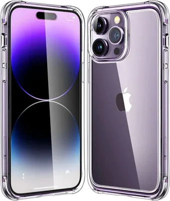 Produktbild von Mobigear Schutzhülle, transparent, für iPhone 14 Pro Max. Flexible TPU-Hülle, stoßfest