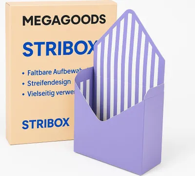 Produktbild von Faltbare Blumengeschenkbox mit Streifen für Hochzeit Deko Verpackung DE.