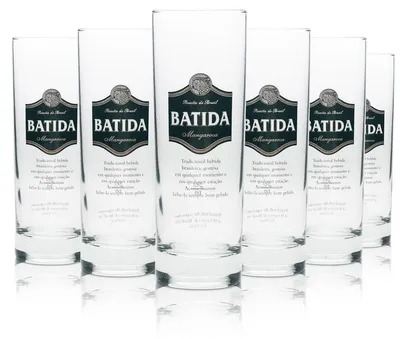 Produktbild von 6x Batida de Coco Likör Glas Longdrink schwarzes Logo