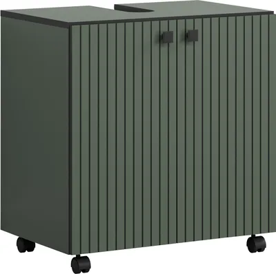 Produktbild von trendteam Bad Waschbeckenunterschrank Pure Bliss Grün Melamin B/H/T ca. 60/64/42 cm