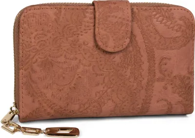 Produktbild von styleBREAKER Geldbörse mit Paisley Blumen Blüten Prägung, umlaufender Reißverschluss und RFID Schutz, Portemonnaie, Damen 02040098