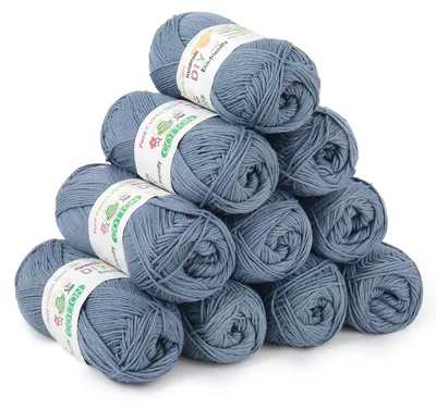 Produktbild von 100% Baumwolle Wolle zum Häkeln, 10 x 50 g, Weiche Babywolle