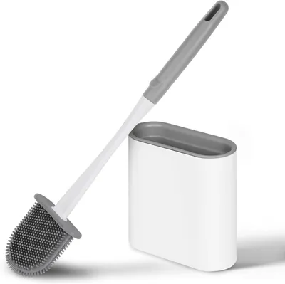 Immagine prodotto di Spazzolino per WC in silicone - Spazzolino per WC in silicone con supporto ad asciugatura rapida