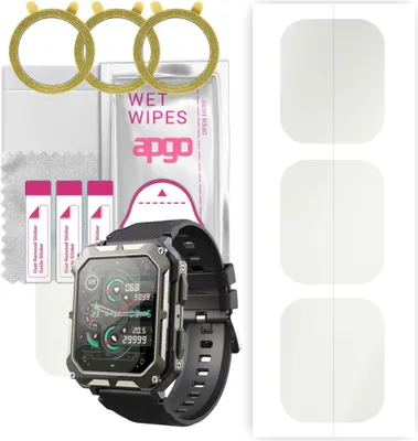 Produktbild von apgo 3 Stück Schutzfolie, Matt, kompatibel mit Cubot C20 Pro Smartwatch, Hydrogel Displayschutzfolie mit Positionierhilfe, Displayfolie, robust und kratzfest