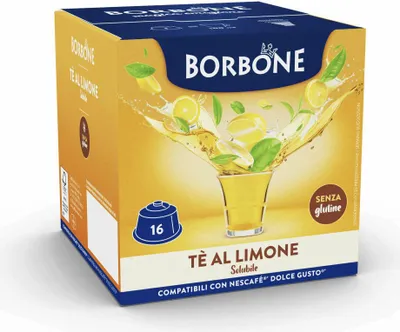 Produktbild von Caffè Borbone Getränkekapseln Zitronentee, kompatibel mit Nescafè Dolce Gusto, 16 Kapseln