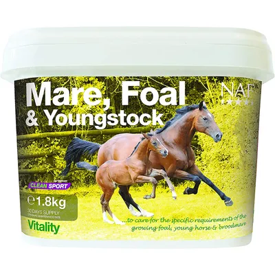 Immagine prodotto di NAF Integratore di vitamine e minerali per cavalle, puledri e giovani animali, Formato: 1,8 kg
