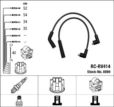 Produktbild von NGK 0889 Zündkabelsatz Zündleitungssatz für ROVER 200 (RF)