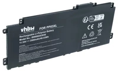 Produktbild von vhbw Akku Ersatz für HP PV03XL für Notebook (3500 mAh, 11,55 V, Li-Polymer)