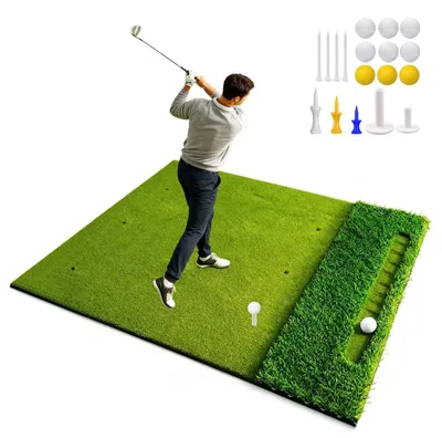 Imagen del producto de Alfombra de entrenamiento para golf, 150 x 120 cm, con accesorios