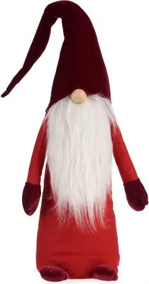 Immagine prodotto di Statuetta decorativa gnomo rosso legno bianco sabbia 20 x 100 x 25 cm