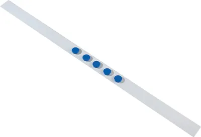 Immagine prodotto di Striscia magnetica 1000x50mm autoadesiva bianca incl. 5 magneti 32mm blu confezione da 5 pezzi
