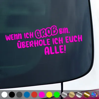 Produktbild von PantherPixel Wenn Ich Groß Bin Aufkleber Überhole Ich Euch Alle Sticker Auto Geschenkidee Farbe Neon-Pink