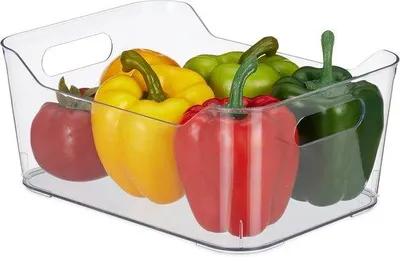 Produktbild von Famanu Kühlschrankorganizer mit Griff - Transparent, 10,5 x 25 x 18 cm