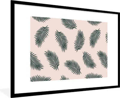 Produktbild von MuchoWow® Gerahmtes Poster Sommer - Blätter - Rosa 90x60 cm - Poster mit Schwarzem Bilderrahmen Wandposter Rahmen Foto Bilder - Wanddekoration - Fotos