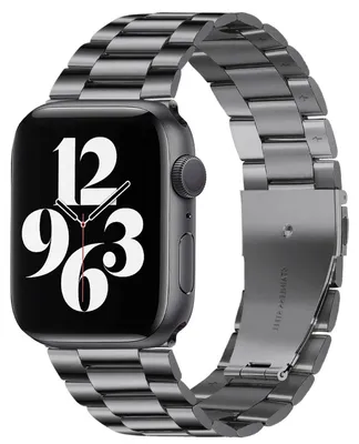 Produktbild von By Qubix Edelstahl-Gliederband - Space Grey - Geeignet für Apple Watch 38 mm / 40 mm / 41 mm / 42 mm