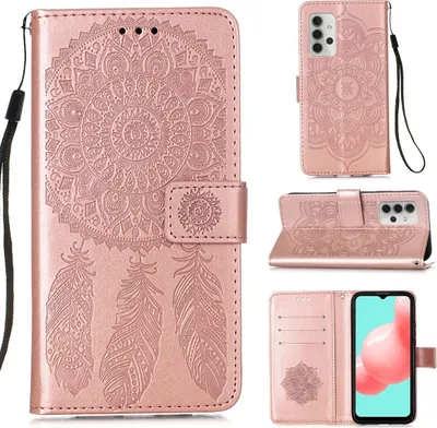 Produktbild von König Design Hülle kompatibel mit Samsung Galaxy A32 5G Kunstleder Handyhülle - Handy Case Rosa
