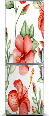 Imagen del producto de Decoración magnética para nevera - Alfombrilla magnética - 60 cm x 180 cm - Imán para nevera - Flores tropicales