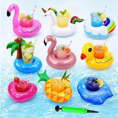 Produktbild von Set mit 8 aufblasbaren Getränkehaltern für den Pool