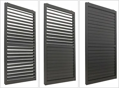 Produktbild von 3er-Set Aluminium Schiebetür für Pergola MCW-L46, Terrassenüberdachung, Lamellenpaneel Modul, 206x272cm anthrazit