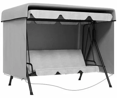 Zdjęcie produktu dla Pokrowiec ogrodowy z PE, prostokątny, wodoodporny, z ochroną przed promieniowaniem UV, z dodatkowym mocowaniem, 215 x 155 x 150 cm, szary.