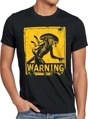 Produktbild von style3 Alien Warning Herren T-Shirt xenomorph ripley giger