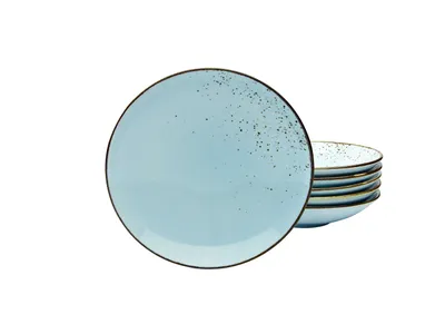 Obrázok produktu pre CreaTable, 22066, Nature Collection Lightblue, polievkové taniere 6 ks, kamenina