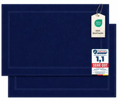 Produktbild von Komfortec 2er Badvorleger aus 100% Baumwolle, 800 GSM Duschvorleger