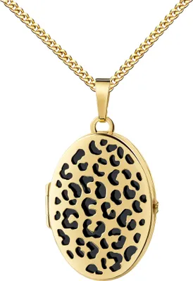 Produktbild von Gold 333 Medaillon für 2 Bilder Gold Foto Amulett zum Öffnen . Mit Kette 36 cm