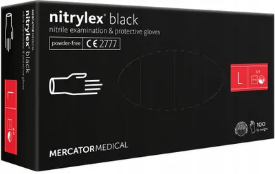 Obrázek produktu pro Mercator Medical Nitrylex Black nitrilové rukavice L černé 100 ks