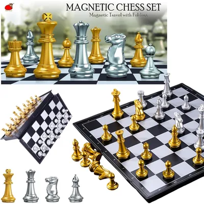 Zdjęcie produktu dla Szachy Magnetyczne Na Magnes Pionki Gra Rodzinna Strategiczna Logiczna