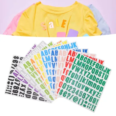Produktbild von 12 Stück Buchstaben zum Aufbügeln, 12 Farben, abriebfest, Wärmeübertragungsaufkleber, zum Aufbügeln, Transferaufkleber für Kleidung