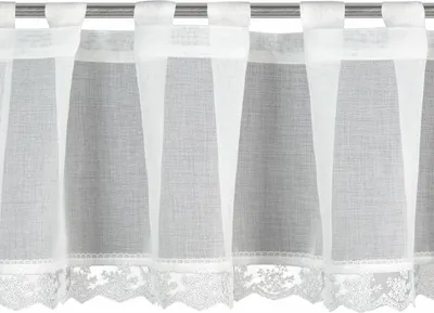 Produktbild von EUROFIRANY | Bistrogardine - 40 x 150 cm - weiße Scheibengardine - mit Spitze