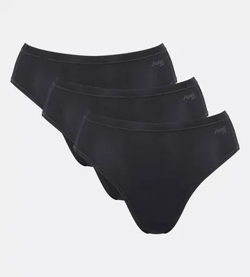 Produktbild von sloggi Damen Tai-Slip 3-Pack GO Daily Baumwolle Tai - BLACK - Größe XL
