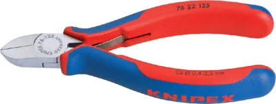 Obrázek produktu pro Knipex 76 22 125, Diagonální kleště, Chrom Vanadová ocel, Plast, Modrá, Červená, 125 mm, 107 g