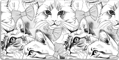 Produktbild von Schreibtischmatte Tischunterlage 90x45 cm Mauspad - Geschmiete Katzen