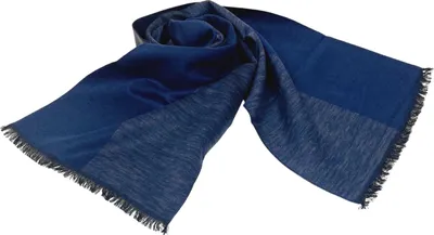 Produktbild von Schal Seidenflanell blau grau meliert - sanft wie Kaschmir 100% Seide