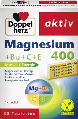 Produktbild von Doppelherz | Magnesium+B12+C+E | 30 Tabletten